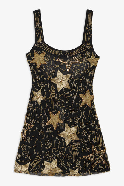 For Love & Lemons Shooting Stars Beaded Mini Dress