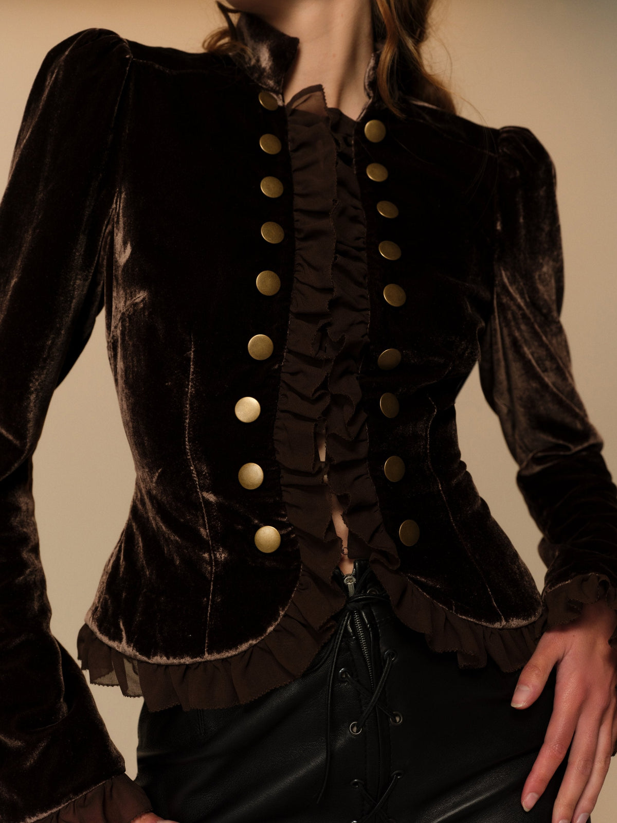 For Love & Lemons Heirloom Velvet Military Jacket