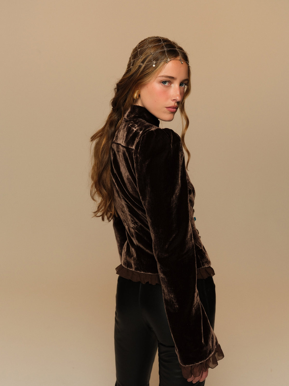 For Love & Lemons Heirloom Velvet Military Jacket