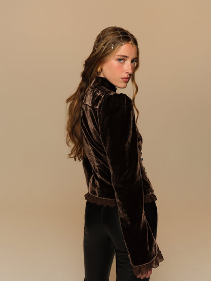 For Love & Lemons Heirloom Velvet Military Jacket