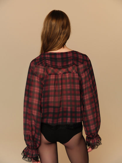 For Love & Lemons Jules Plaid Top