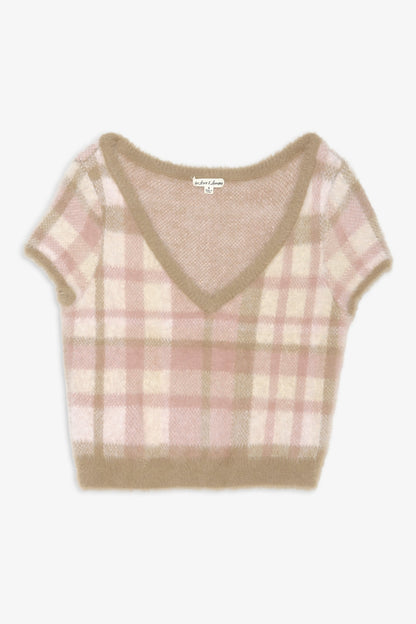 For Love & Lemons Poet Plaid Knit Top