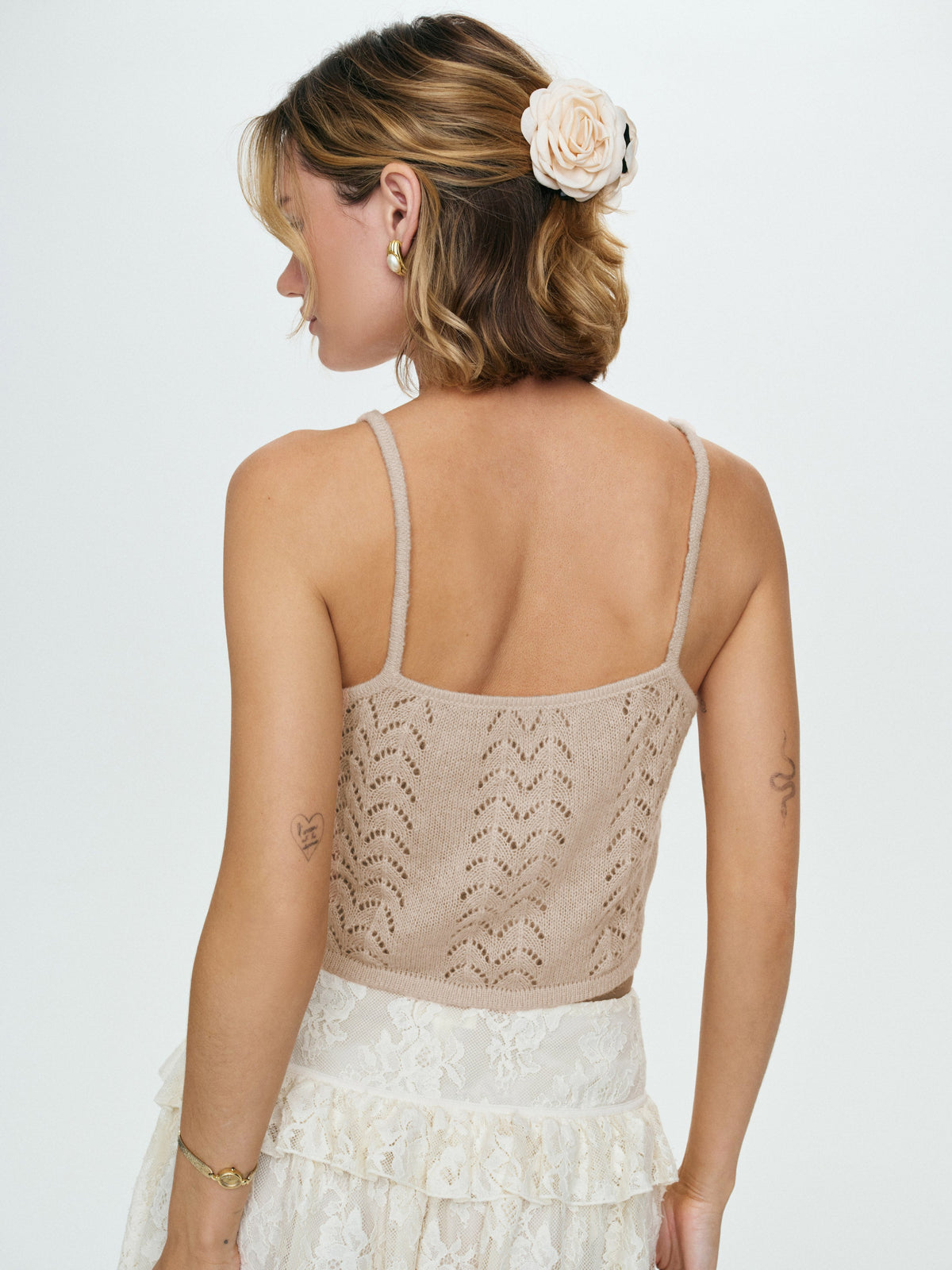 For Love & Lemons Evelyn Crochet Tank and Ruffle Cape
