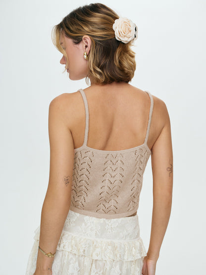 For Love & Lemons Evelyn Crochet Tank and Ruffle Cape