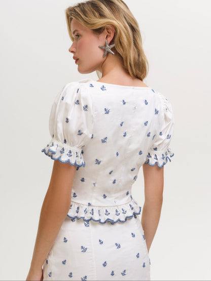 For Love & Lemons Beaded Anchors Top