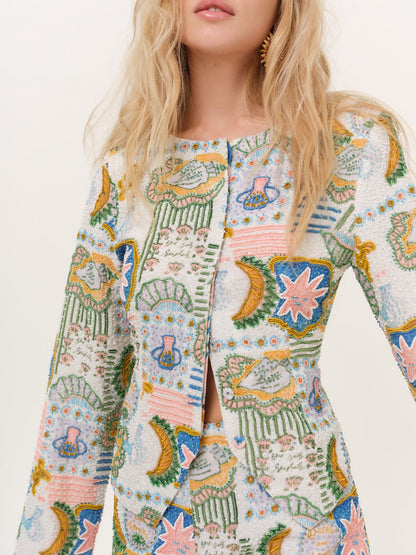 For Love & Lemons Tide Pool Beaded Jacket