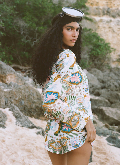 For Love & Lemons Tide Pool Beaded Jacket