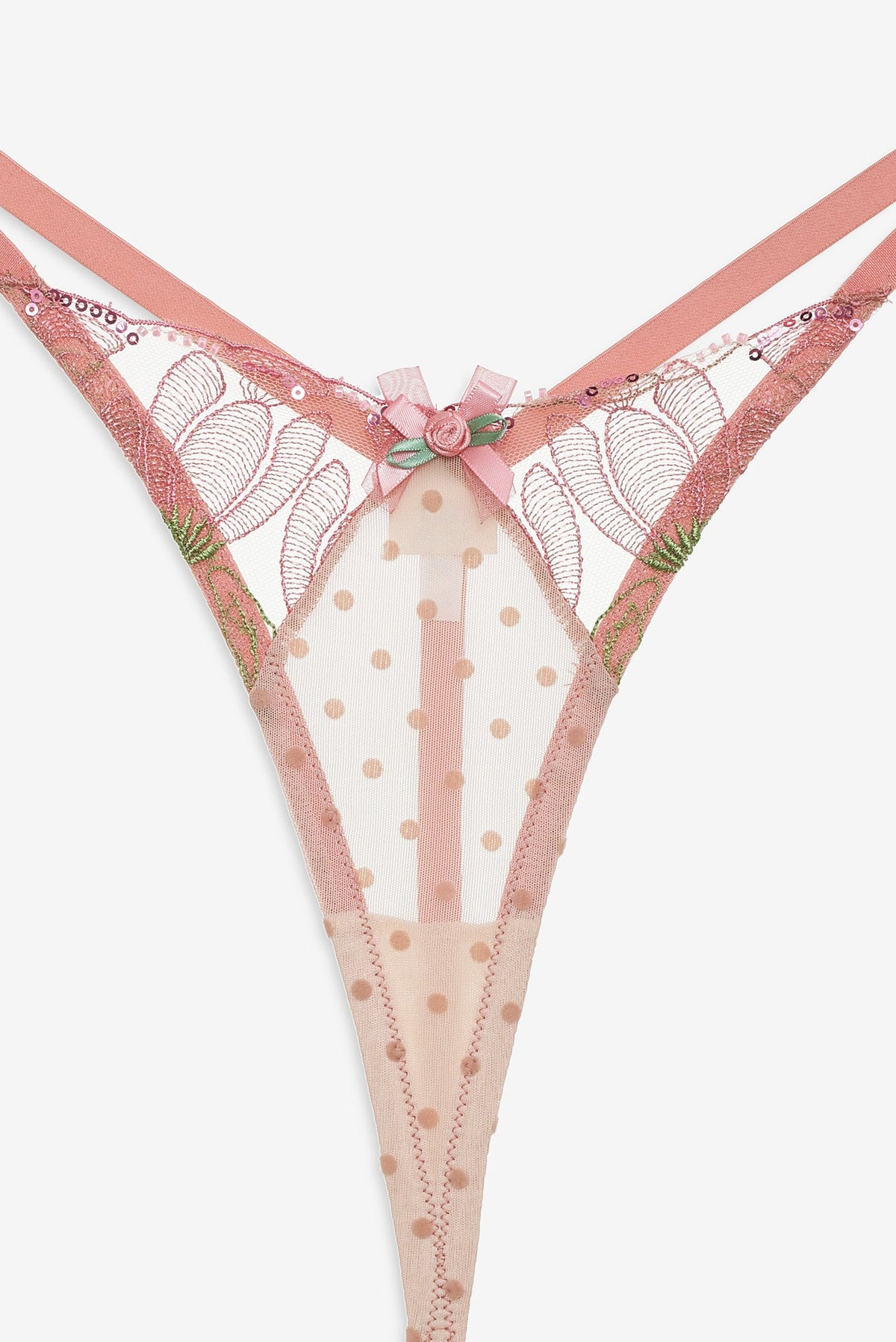 For Love & Lemons Blushing Tulips Thong Panty