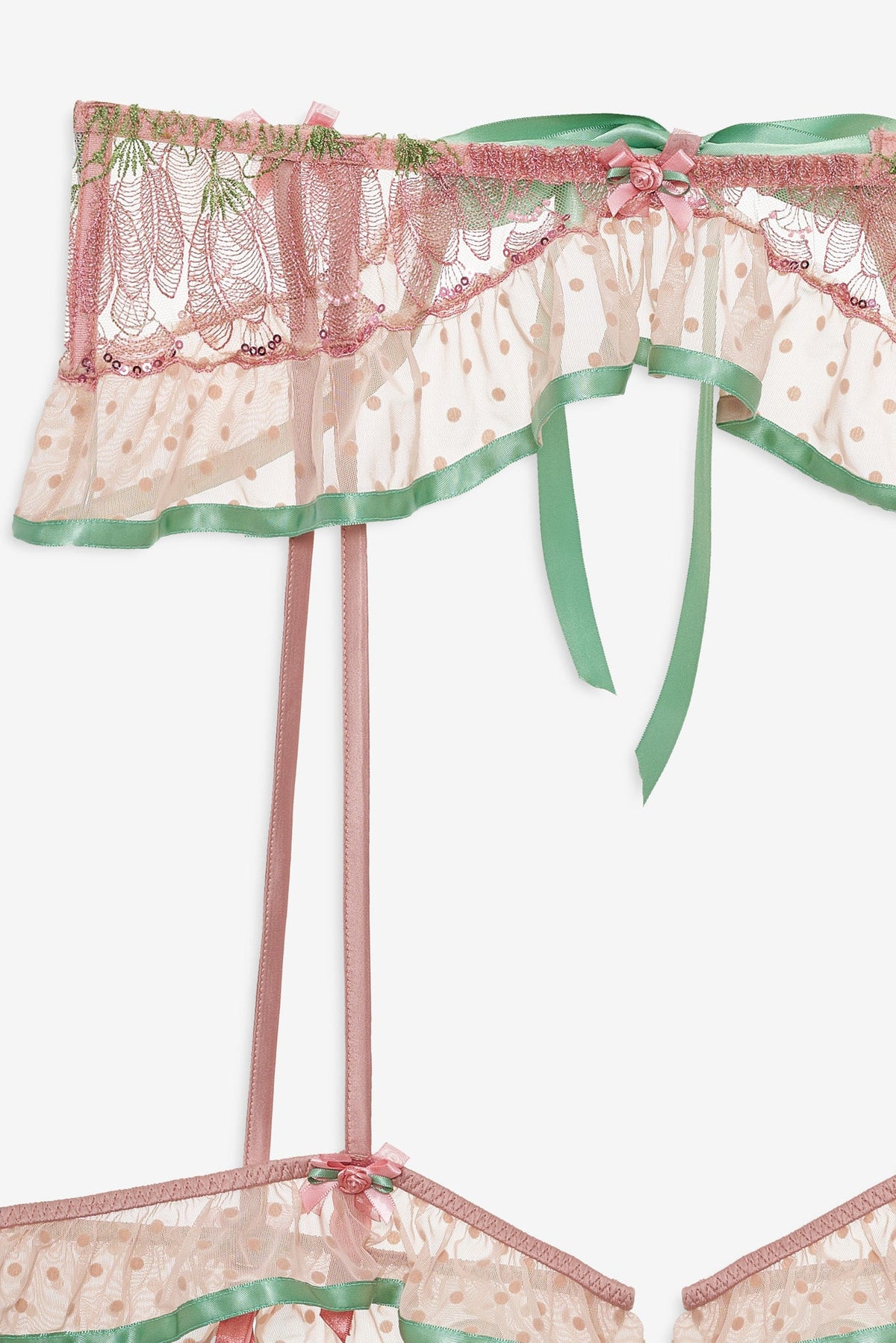 For Love & Lemons Blushing Tulips Garter Belt