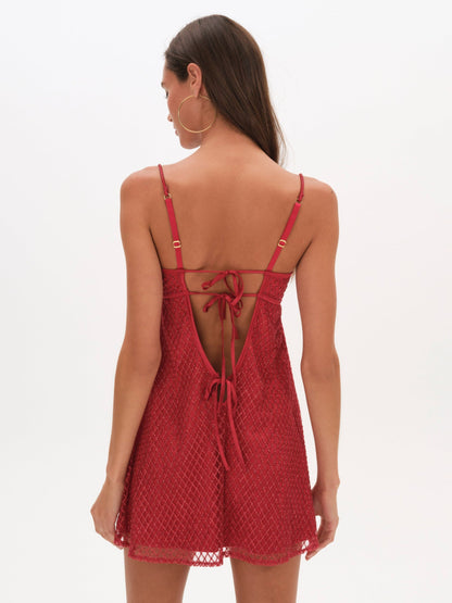 For Love & Lemons Glitter Slip Dress