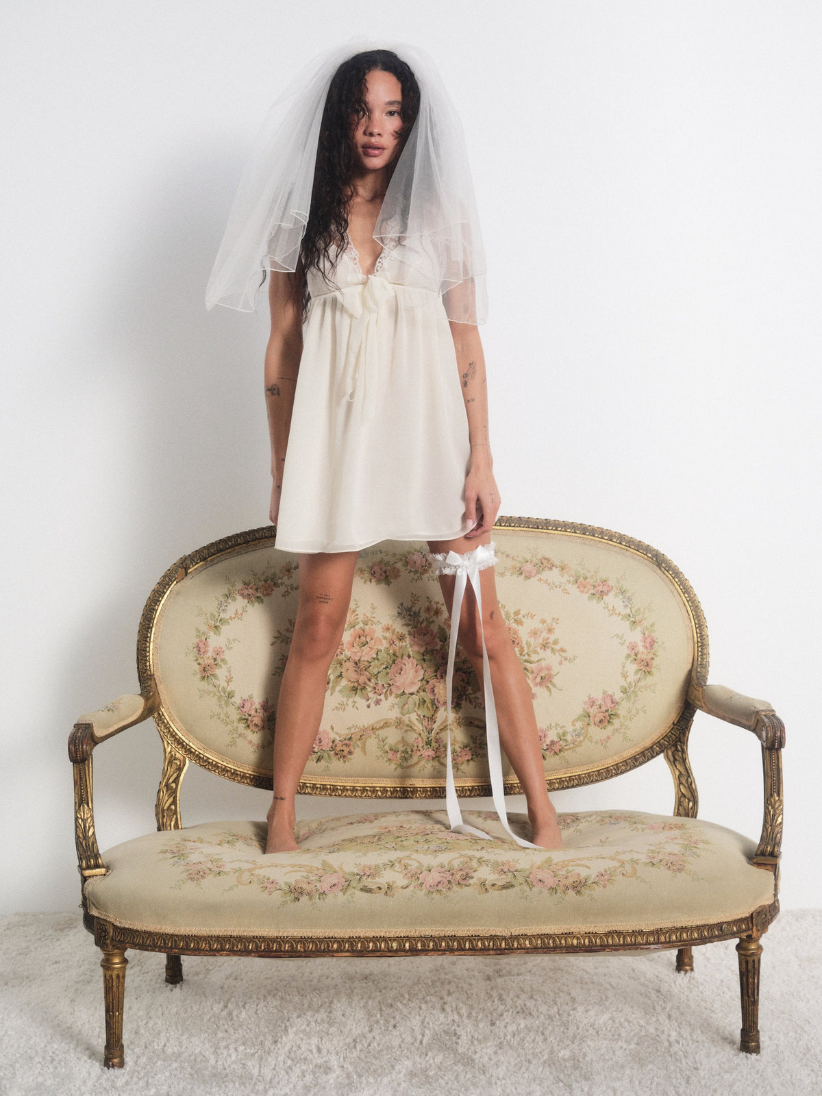 For Love & Lemons Blair Bow Slip Dress