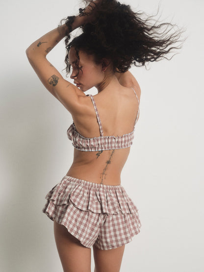 For Love & Lemons Poppy Gingham Boxer Short