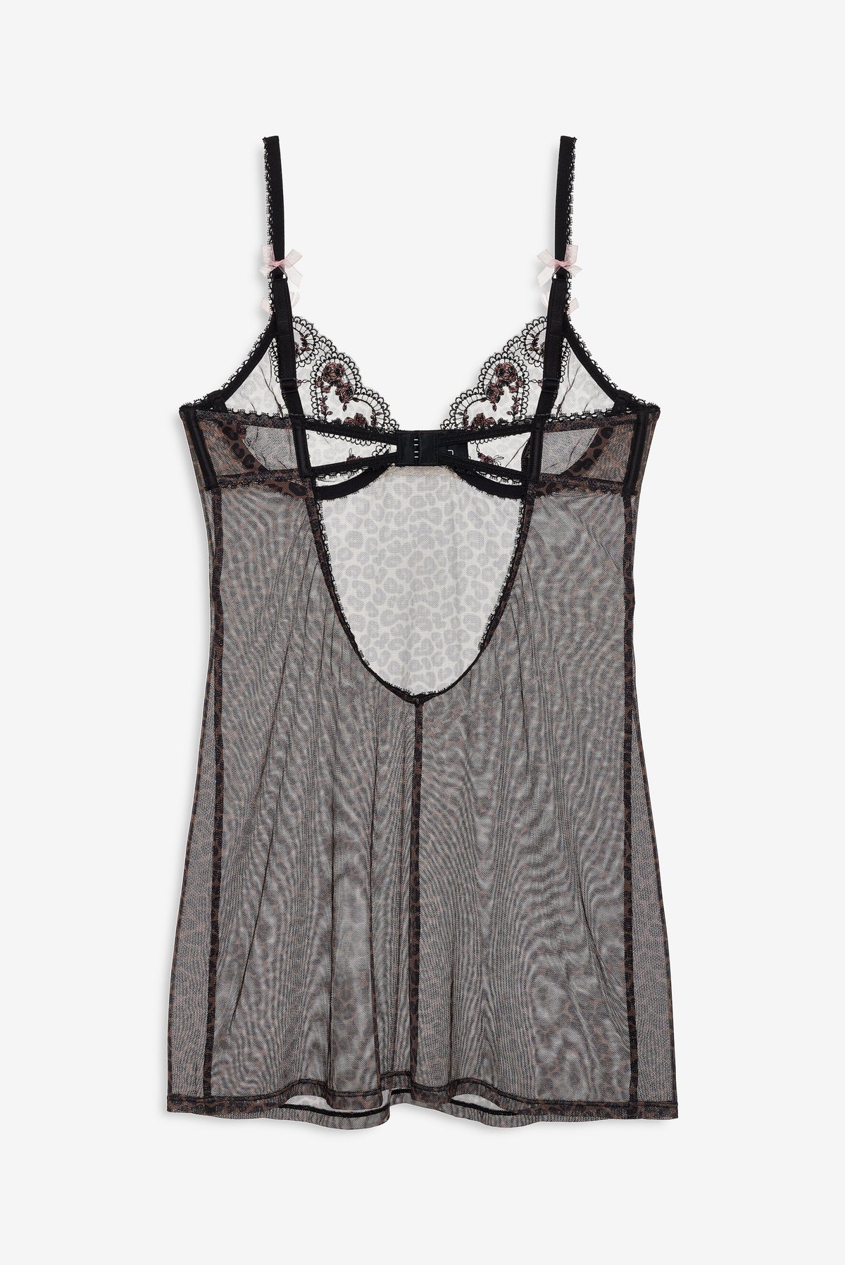 For Love & Lemons Cheetah Hearts Slip Dress