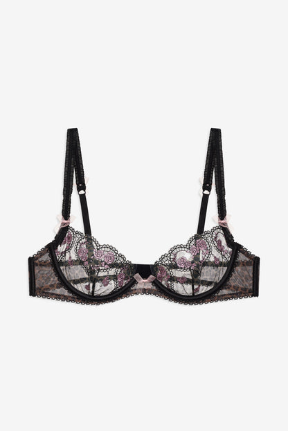 For Love & Lemons Cheetah Hearts Underwire Bra
