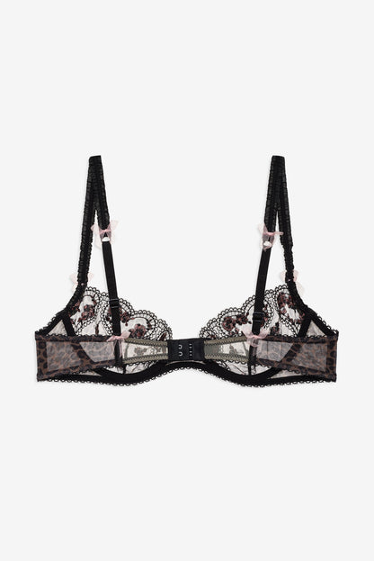 For Love & Lemons Cheetah Hearts Underwire Bra