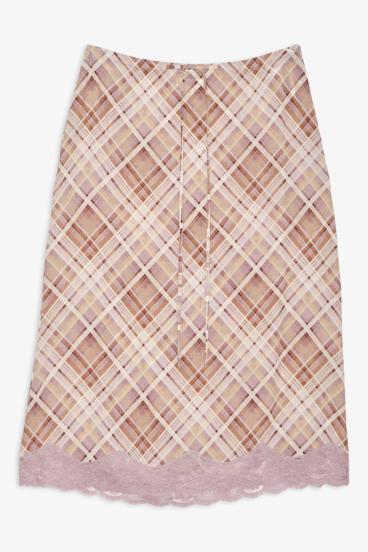 For Love & Lemons Poet Plaid Midi Skirt