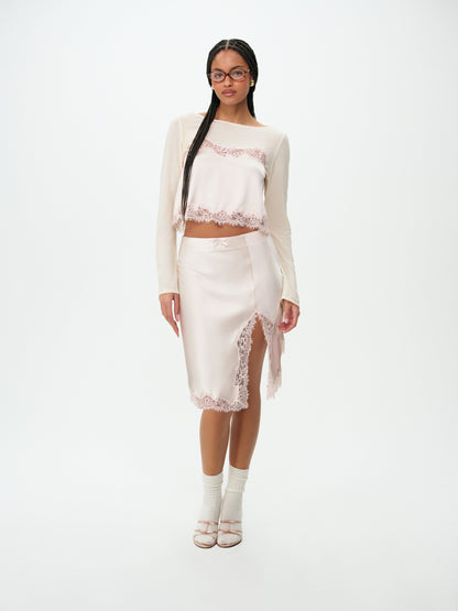 For Love & Lemons Sydney Midi Slip Skirt