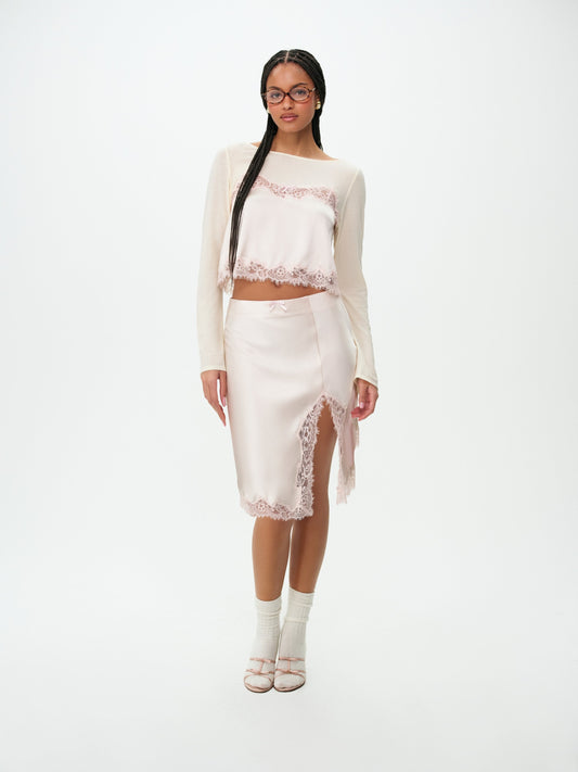 For Love & Lemons Sydney Midi Slip Skirt