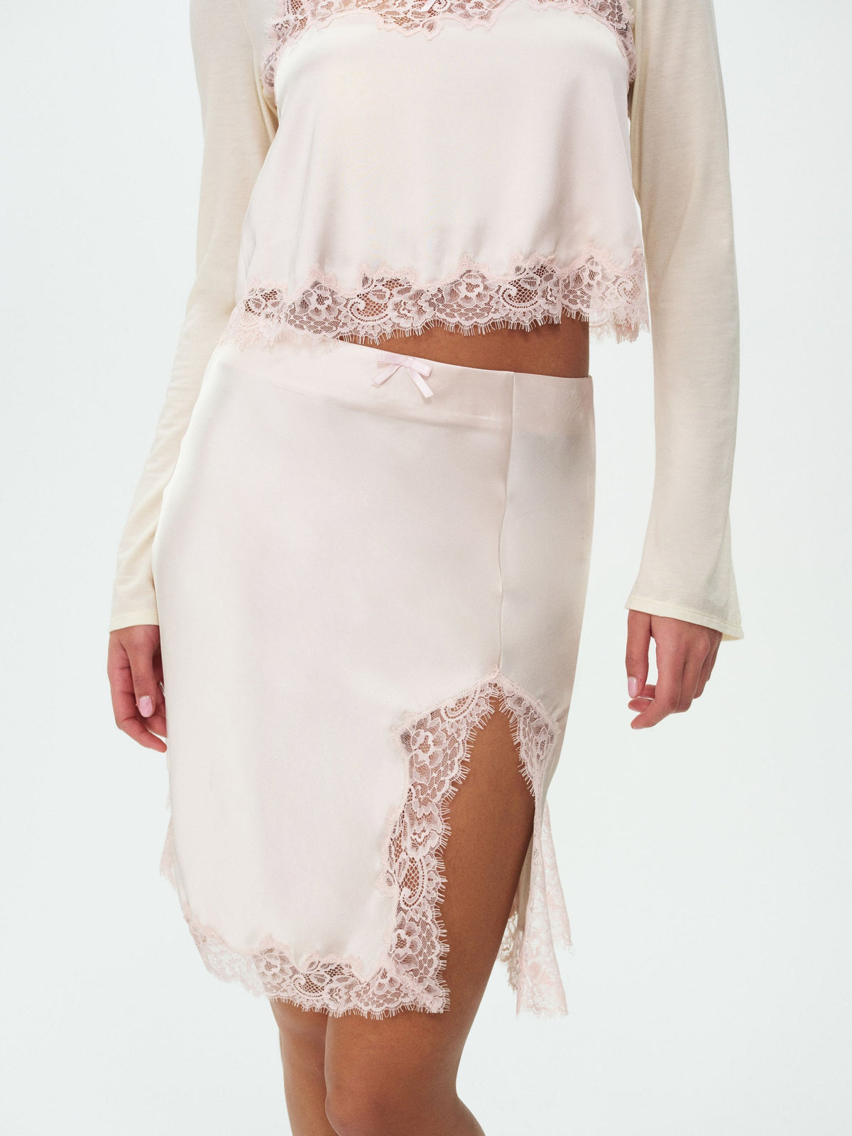 For Love & Lemons Sydney Midi Slip Skirt
