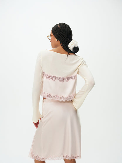 For Love & Lemons Sydney Midi Slip Skirt