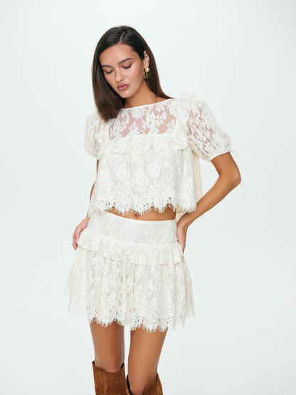 For Love & Lemons Rosa Mini Skirt
