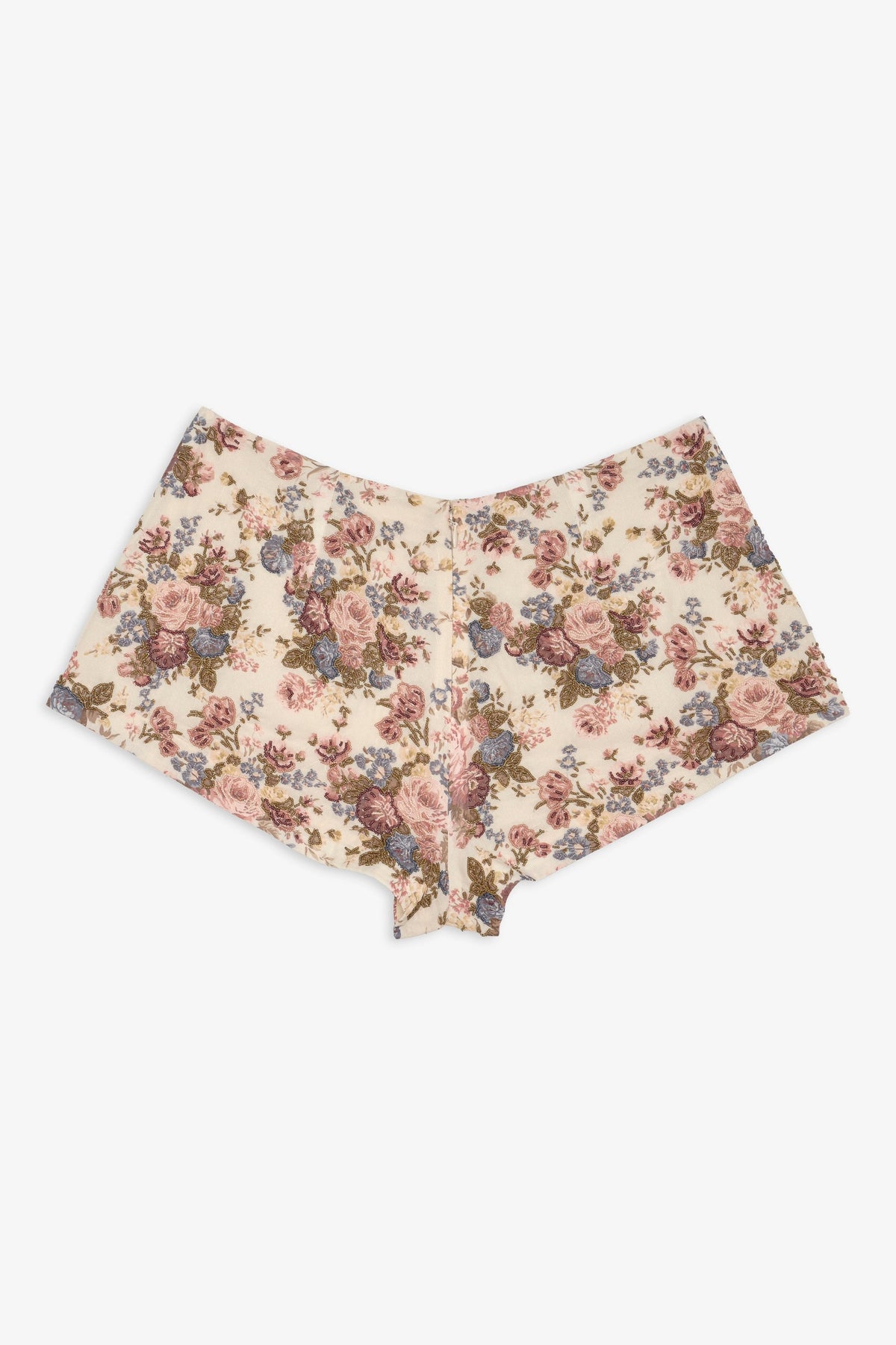 For Love & Lemons Betsy Floral Beaded Shorts