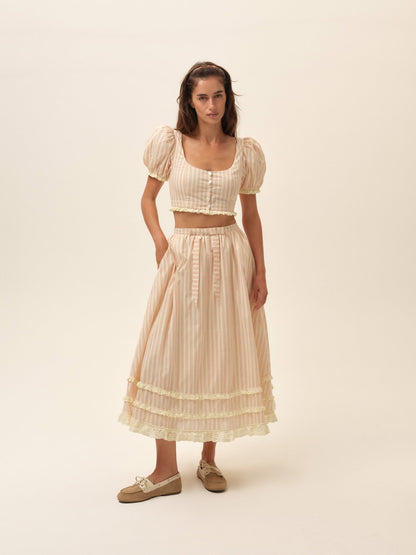 For Love & Lemons Naomi Midi Skirt
