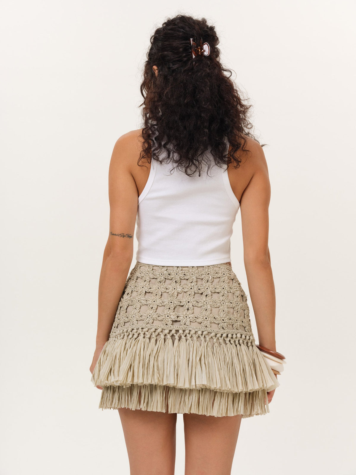 For Love & Lemons Riley Raffia Skirt