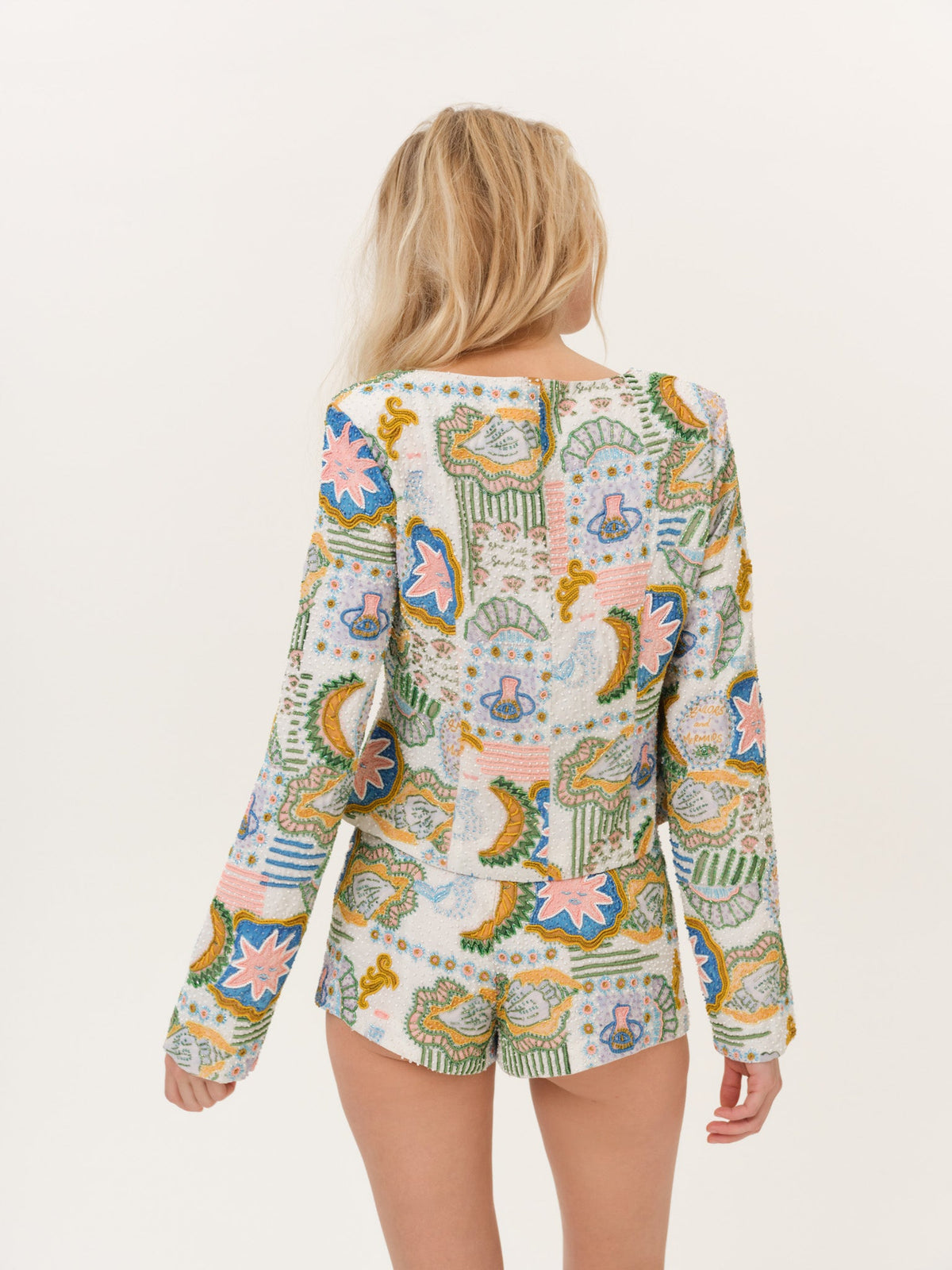 For Love & Lemons Tide Pool Beaded Shorts