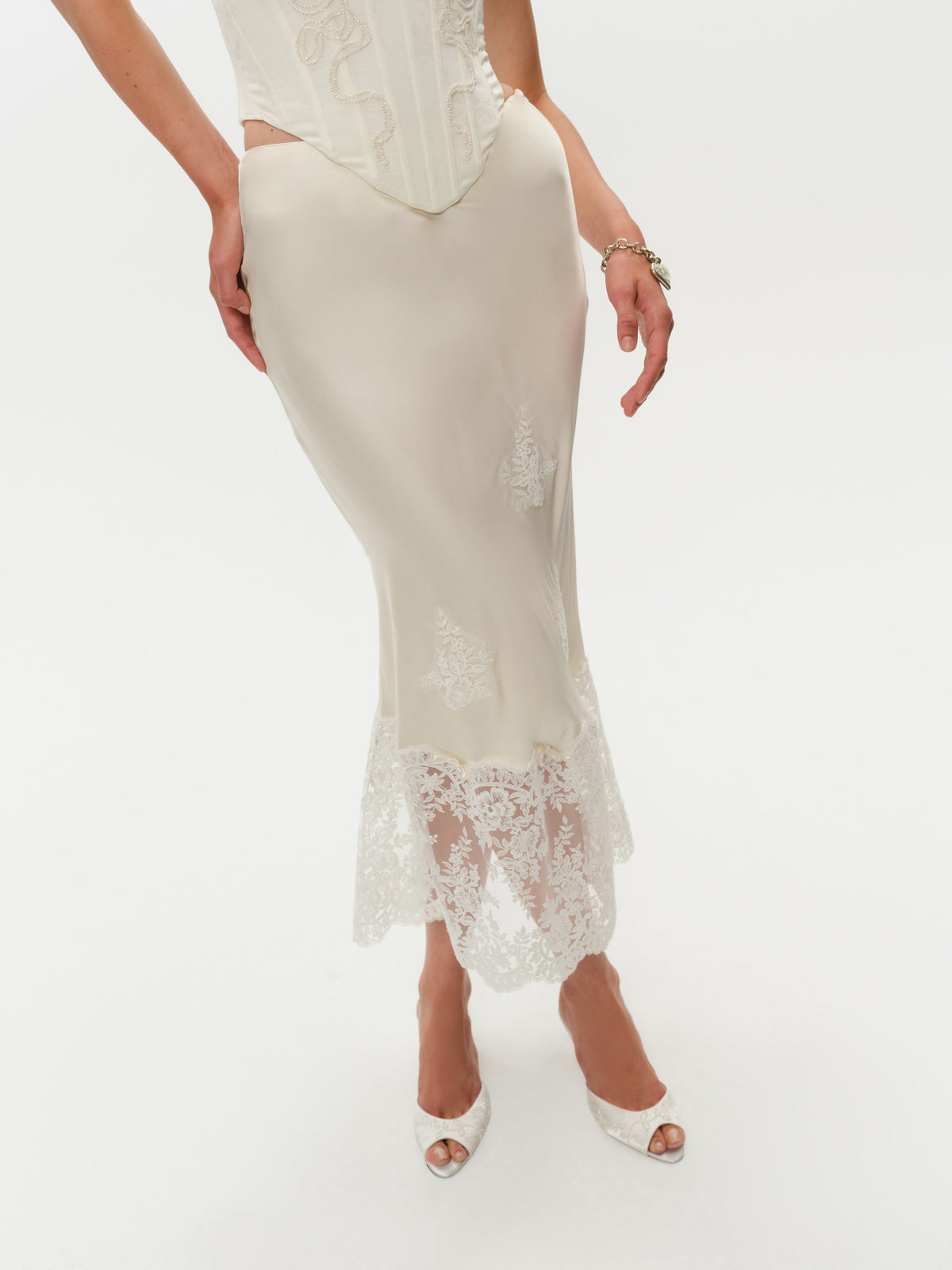 For Love & Lemons Rose Midi Skirt