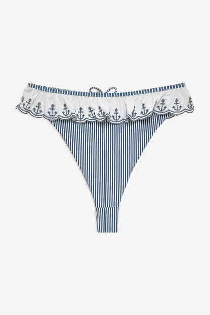 For Love & Lemons Textured Stripes Bikini Bottom
