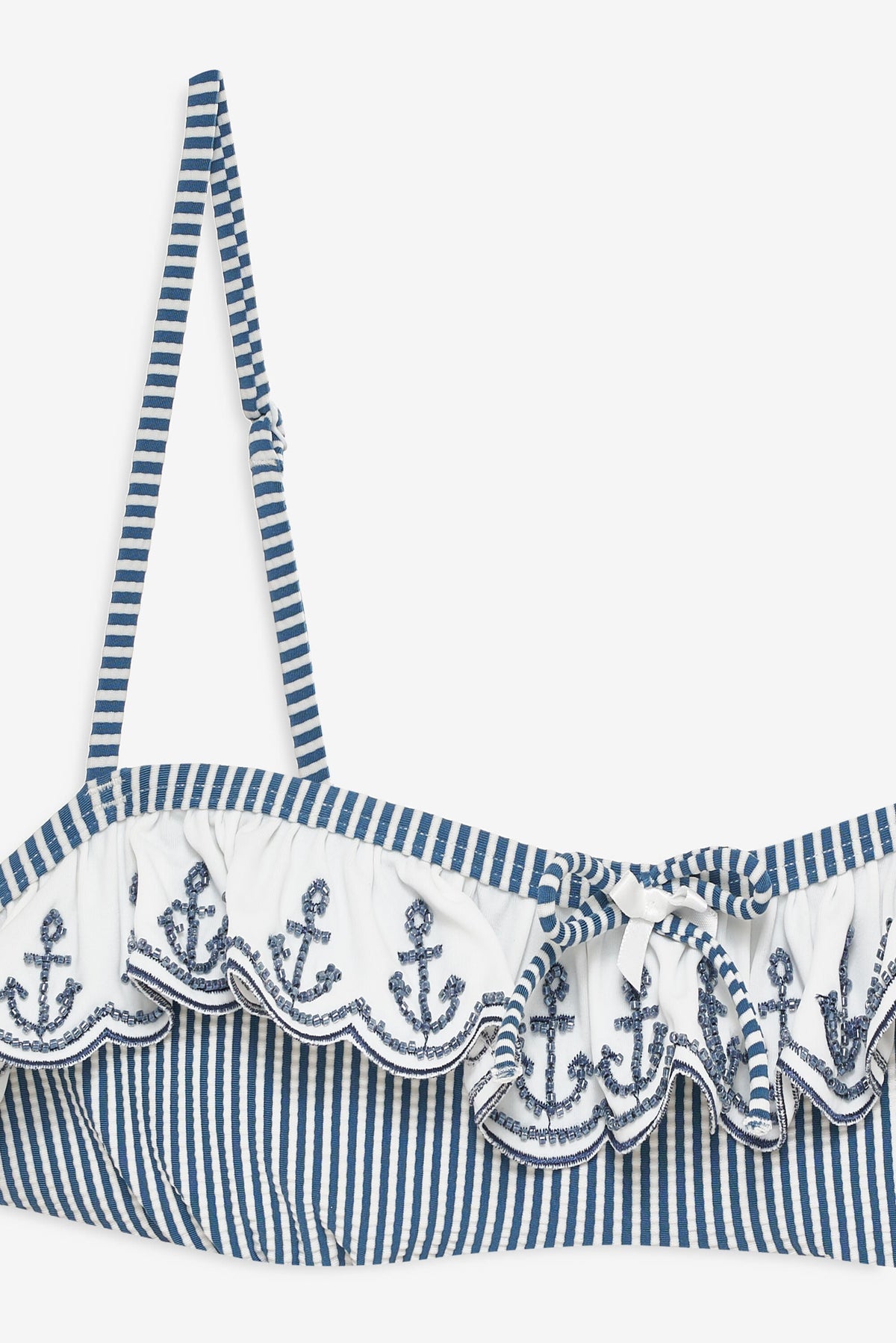 For Love & Lemons Textured Stripes Bikini Top
