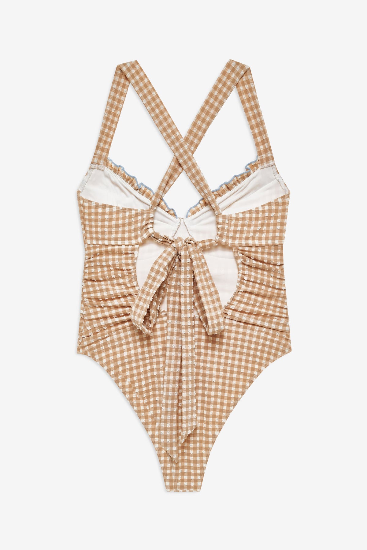 For Love & Lemons Puckered Gingham One Piece