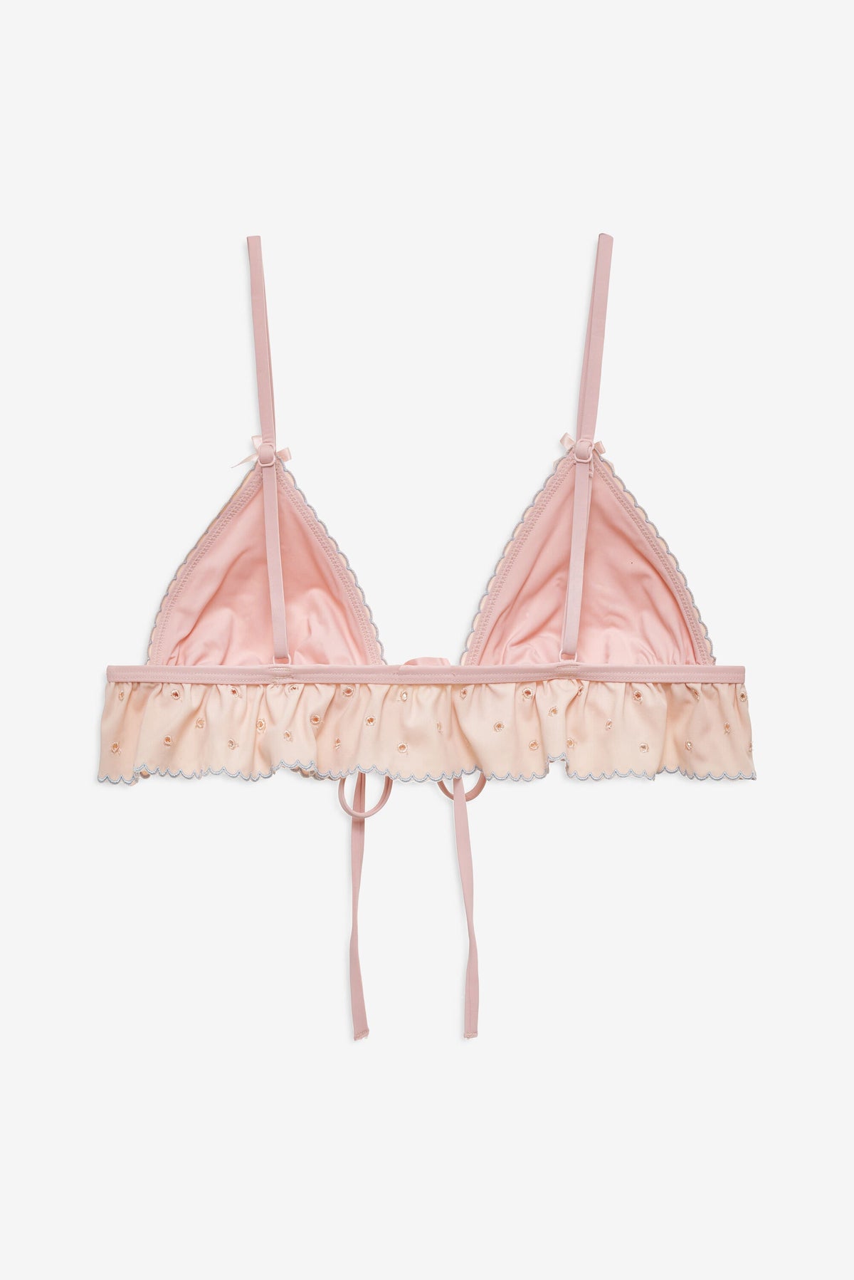 For Love & Lemons Eyelet Dot Ruffle Bikini Top