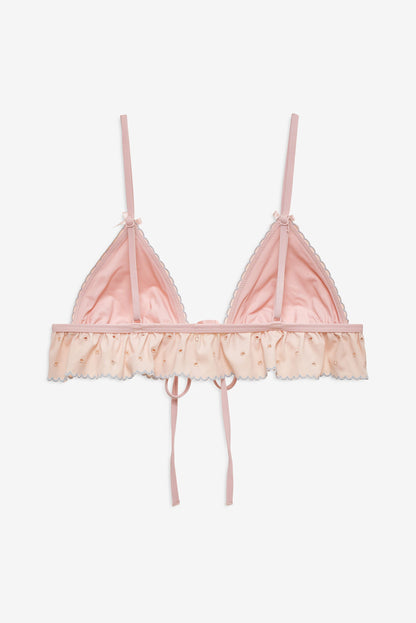 For Love & Lemons Eyelet Dot Ruffle Bikini Top
