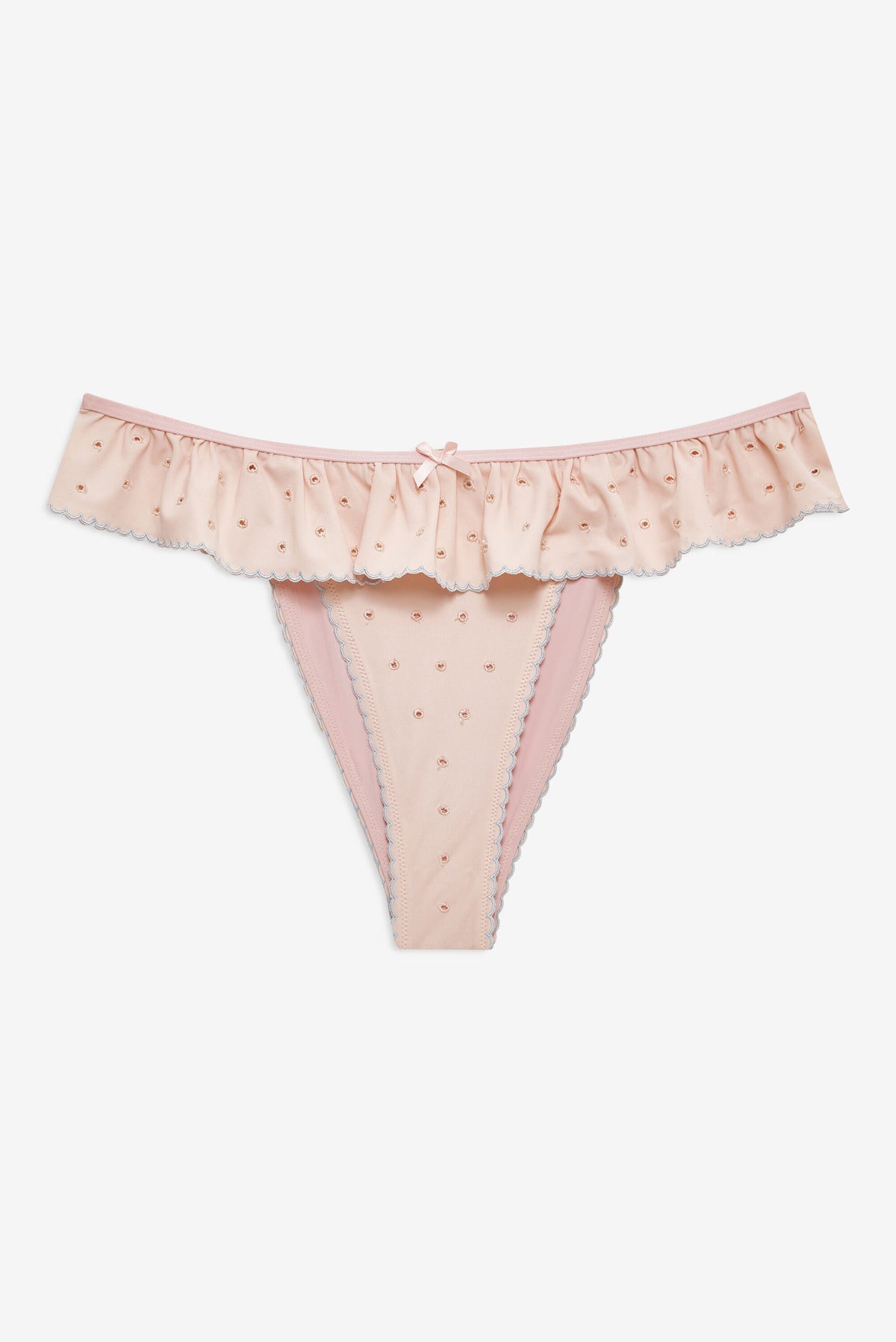 For Love & Lemons Eyelet Dot Ruffle Bikini Bottom