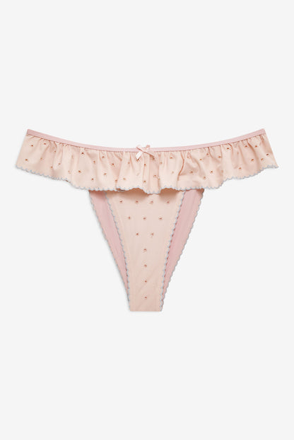 For Love & Lemons Eyelet Dot Ruffle Bikini Bottom
