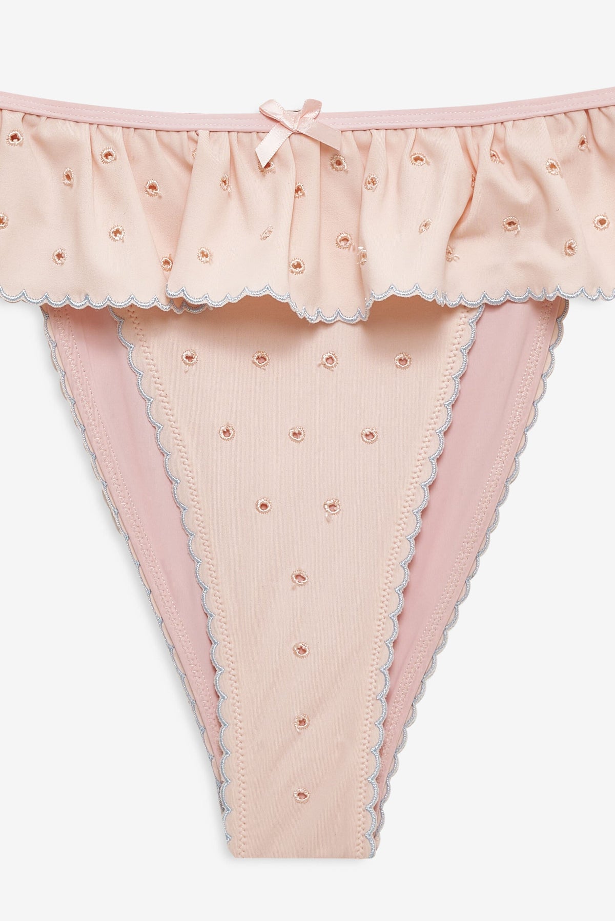 For Love & Lemons Eyelet Dot Ruffle Bikini Bottom