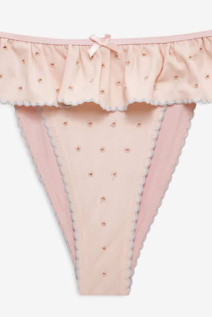 For Love & Lemons Eyelet Dot Ruffle Bikini Bottom