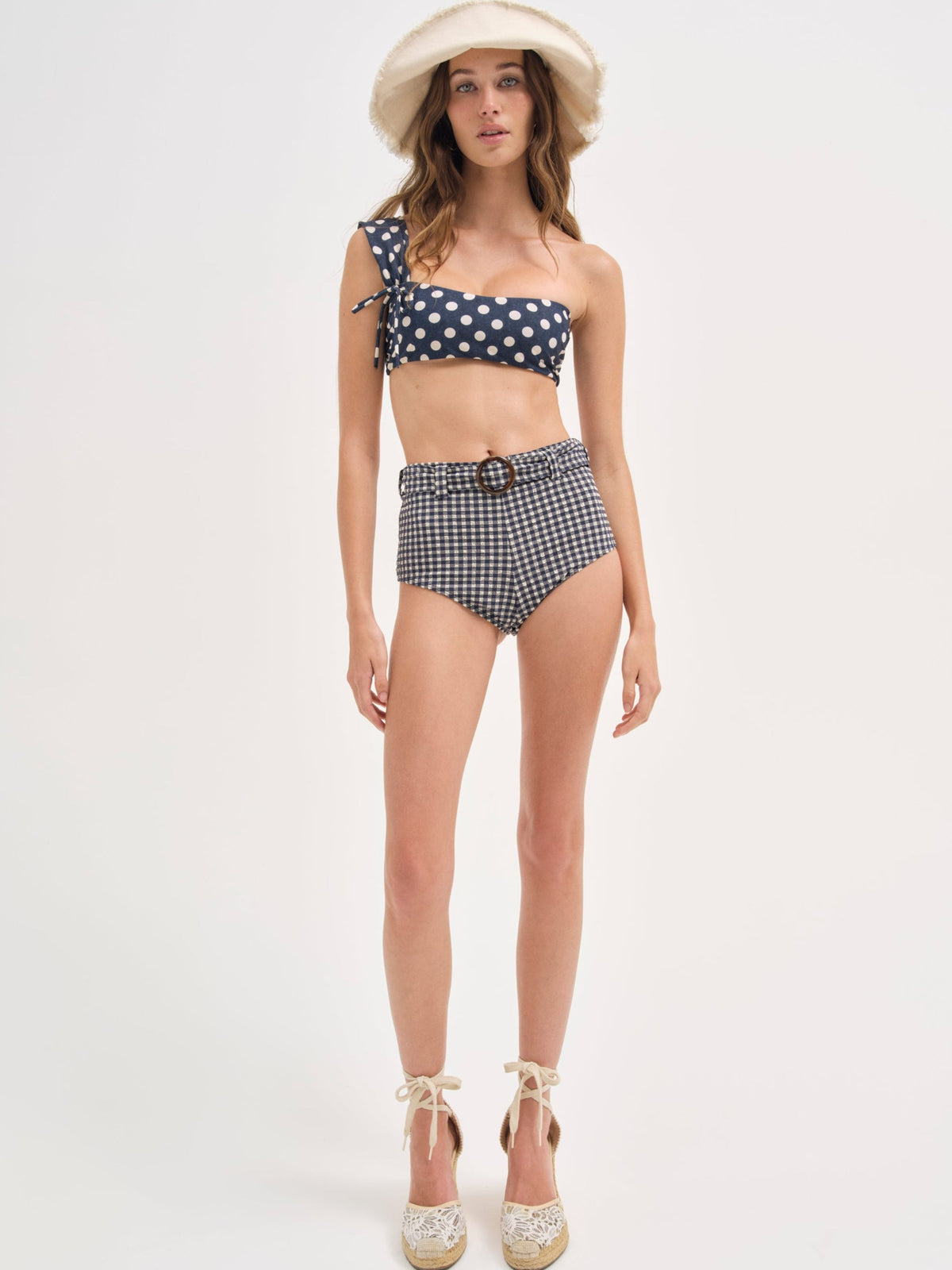For Love & Lemons Gingham Swim Short