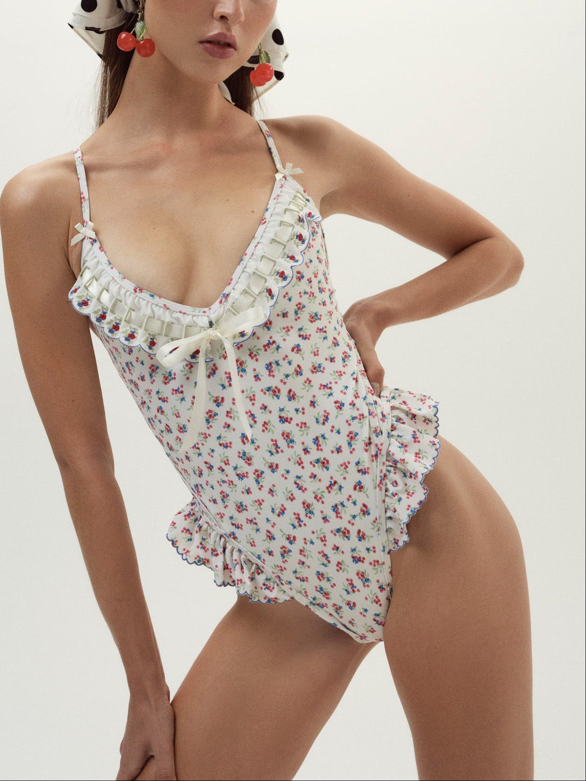 For Love & Lemons Cherry Mae One Piece Swimsuit