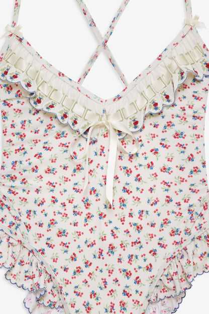 For Love & Lemons Cherry Mae One Piece Swimsuit