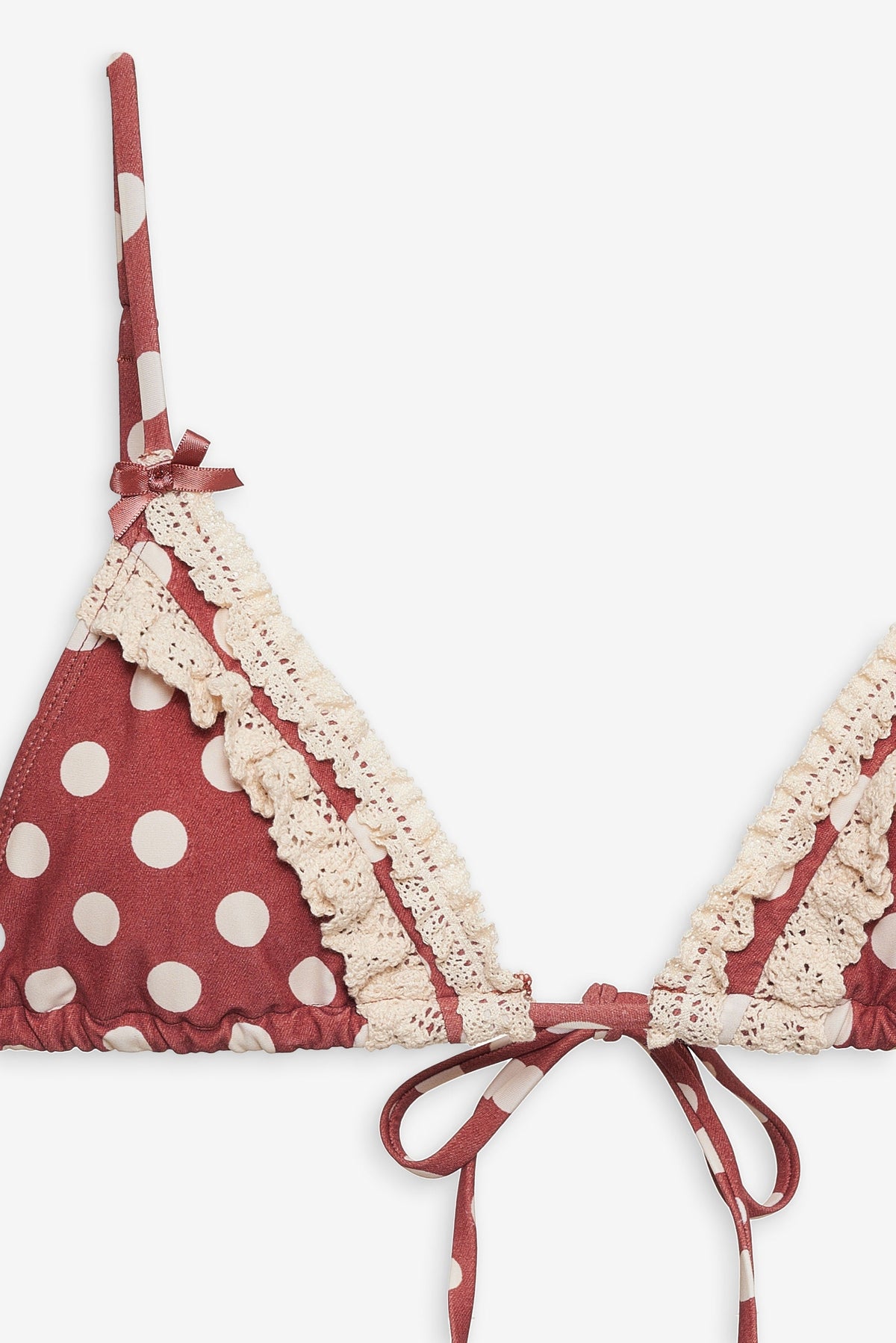 For Love & Lemons Dolly Dot Triangle Bikini Top