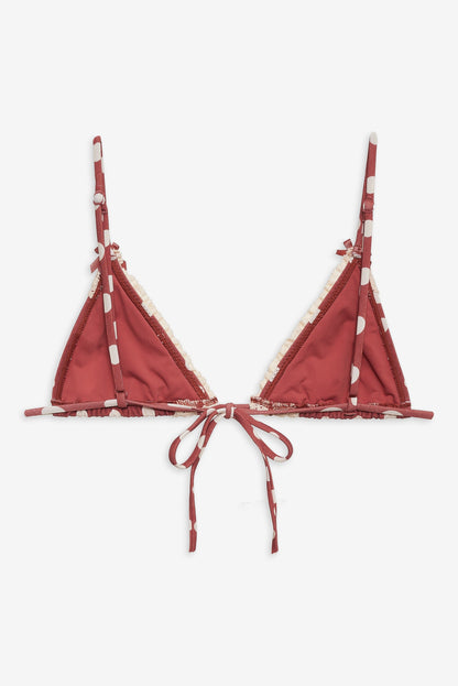 For Love & Lemons Dolly Dot Triangle Bikini Top