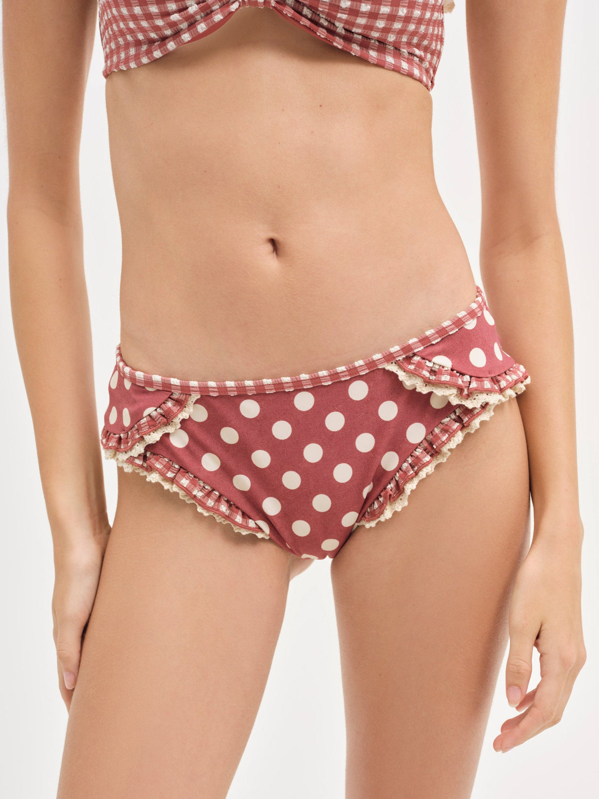 For Love & Lemons Dolly Dot Bikini Bottom