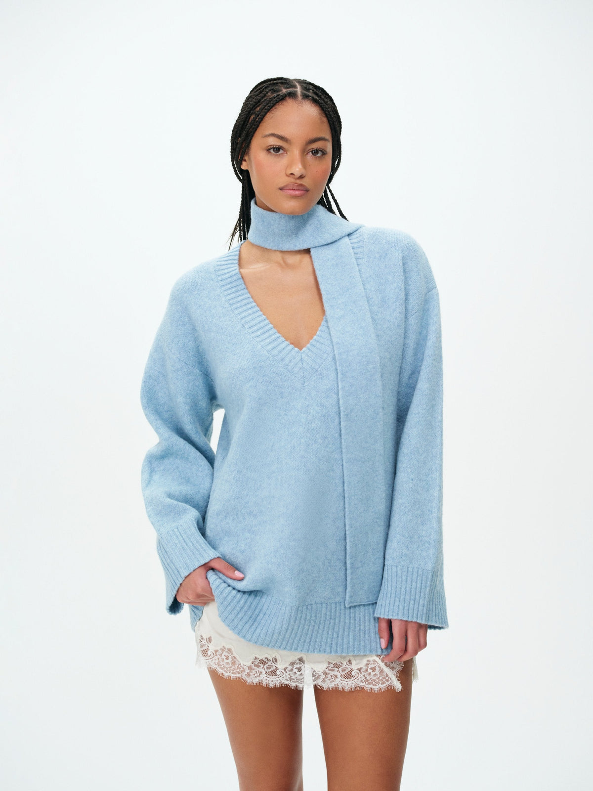 For Love & Lemons Sally Sweater & Scarf Set