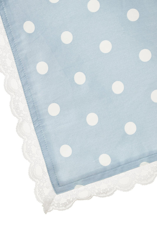 For Love & Lemons Blue Polka Dot Square Headscarf