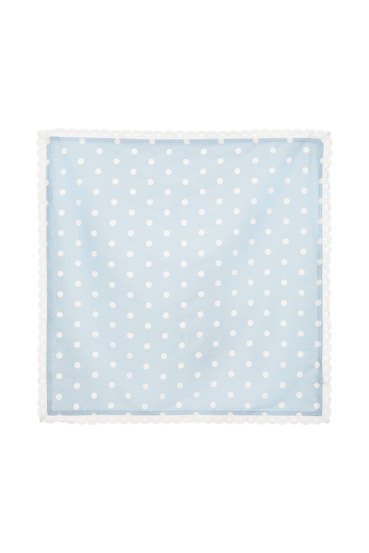 For Love & Lemons Blue Polka Dot Square Headscarf