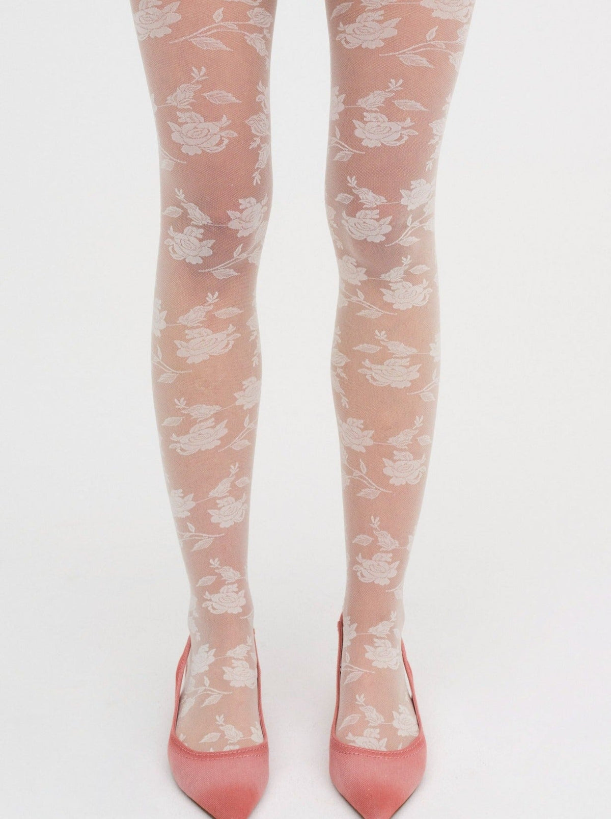 For Love & Lemons Floral Knit Tights