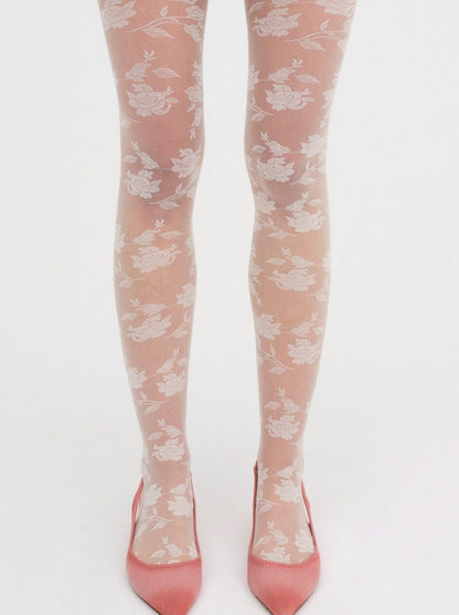For Love & Lemons Floral Knit Tights